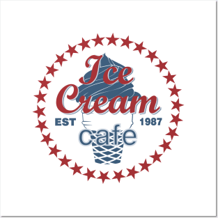 ice cream cafe Posters and Art